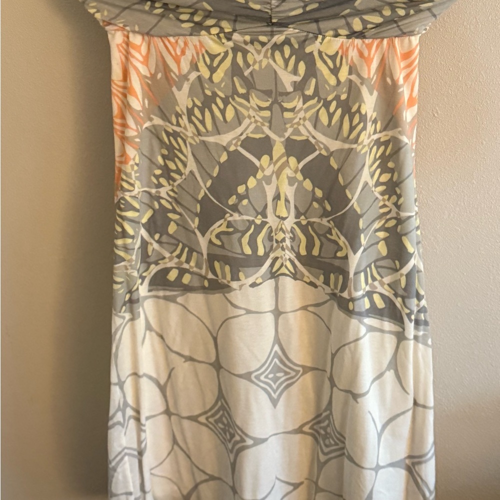 Gray and Orange Patterned Dress